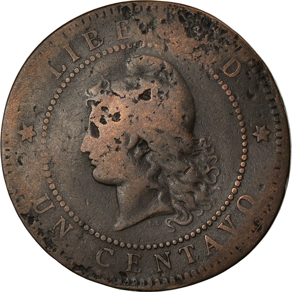 Coin, Argentina, Centavo, 1885, VF(20-25), Bronze, KM:32