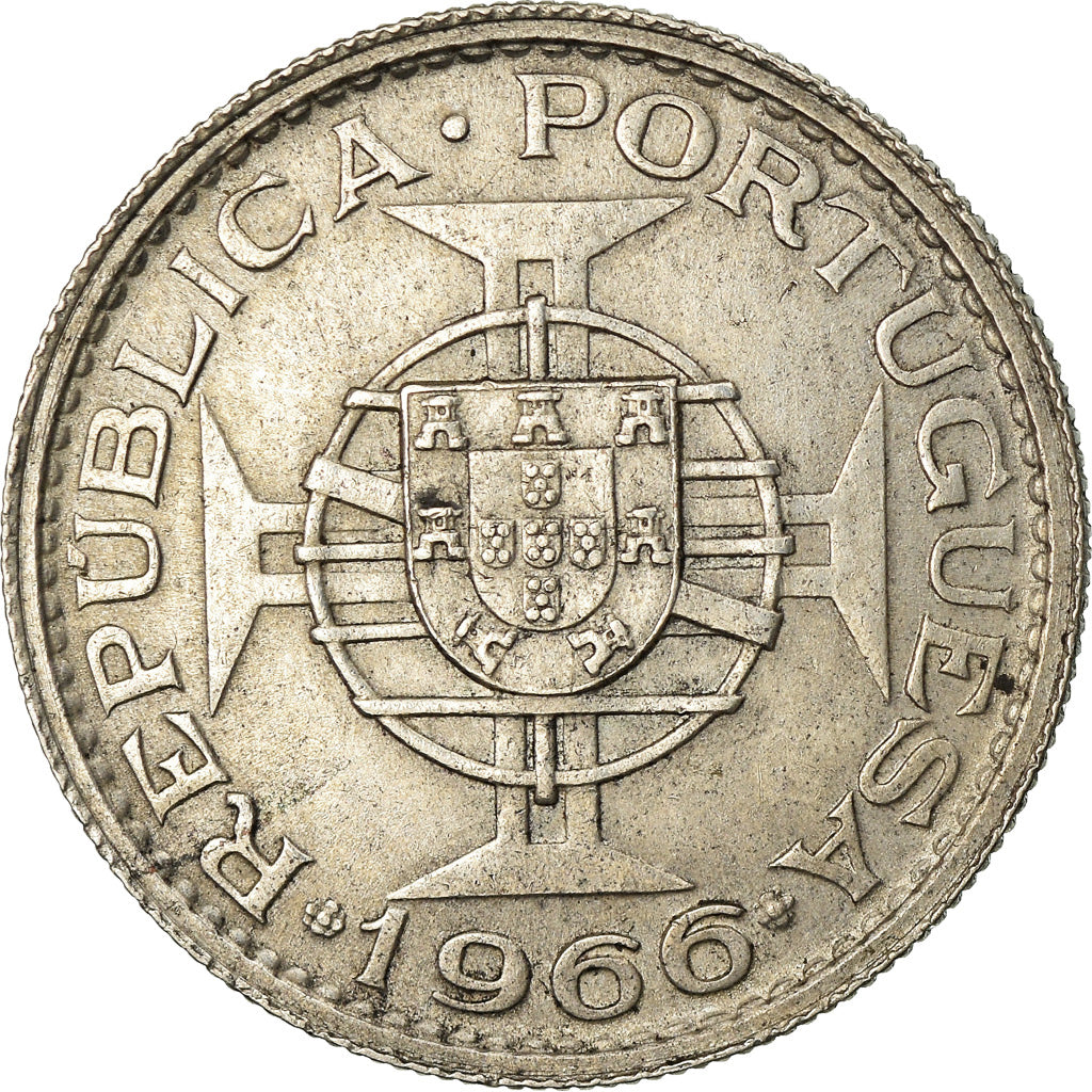 Moneta, Mozambico, 10 Escudos, 1966, BB, Argento, KM:79a