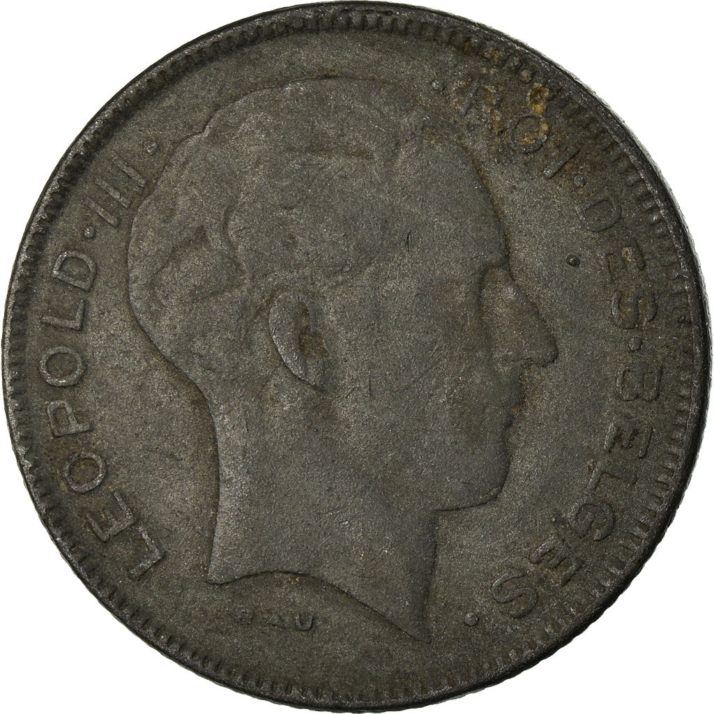Monnaie, Belgique, 5 Francs, 5 Frank, 1943, TTB, Zinc, KM:129.1
