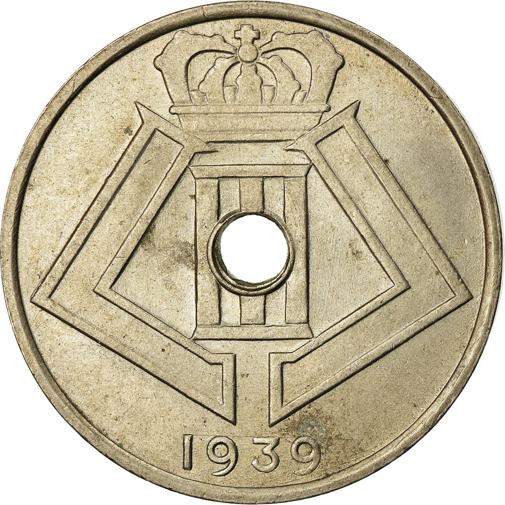 Munten, België, 25 Centimes, 1939, ZF, Nickel-brass, KM:114.1