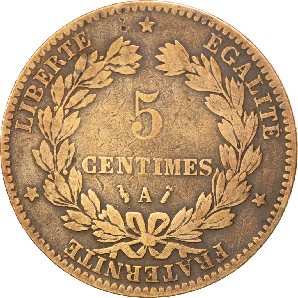 Monnaie, France, Cérès, 5 Centimes, 1884, Paris, TB, Bronze, KM:821.1