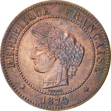 Coin, France, Cérès, 5 Centimes, 1874, Paris, EF(40-45), Bronze, KM:821.1