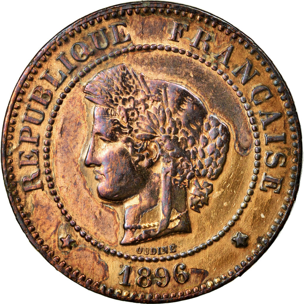 Coin, France, Cérès, 5 Centimes, 1896, Paris, EF(40-45), Bronze, KM:821.1