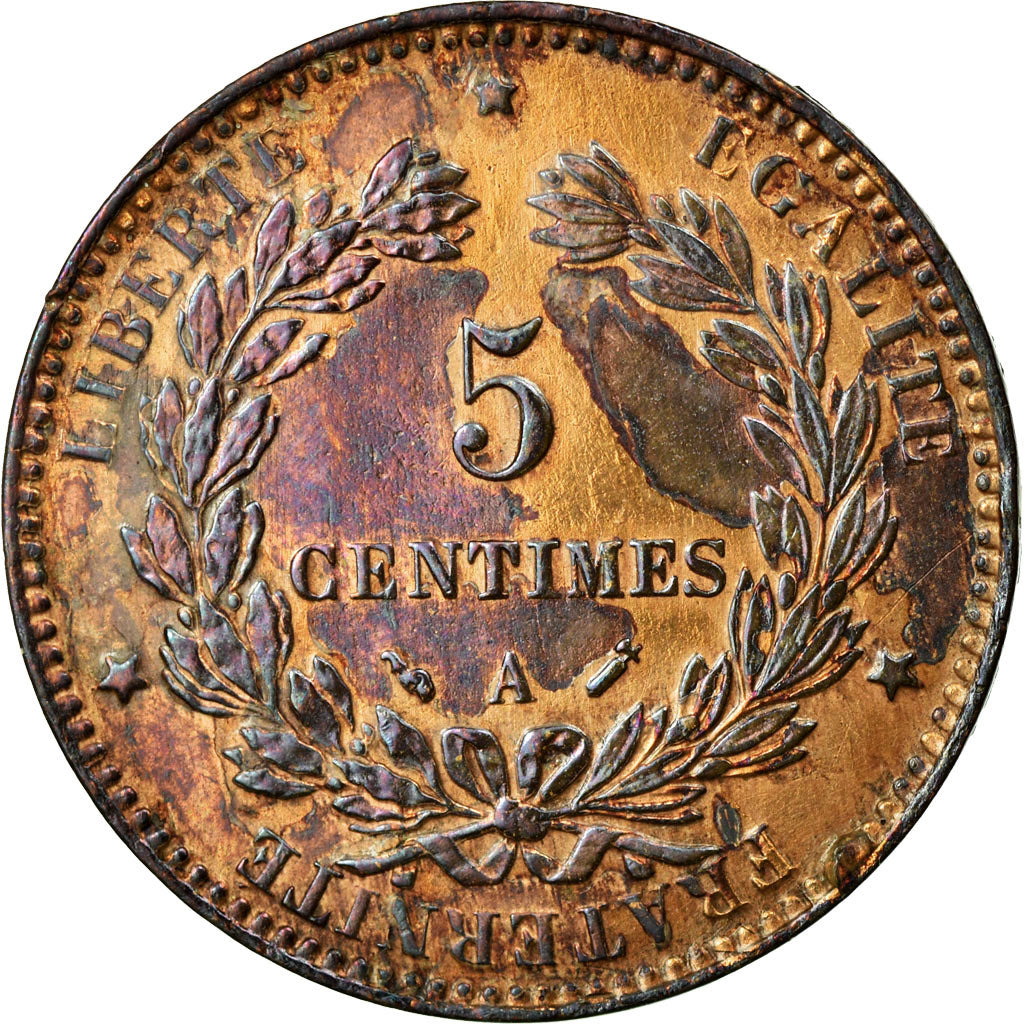 Coin, France, Cérès, 5 Centimes, 1896, Paris, EF(40-45), Bronze, KM:821.1
