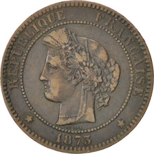 FRANCE, Cérès, 10 Centimes, 1873, Paris, KM #815.1, VF(30-35), Bronze, Gadoury #