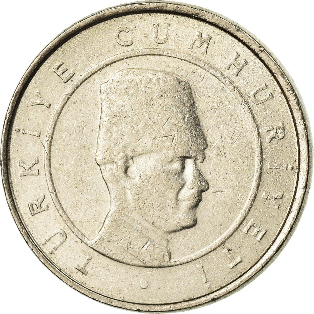 Coin, Turkey, 10 New Kurus, 2008, Istanbul, EF(40-45), Copper-Nickel-Zinc