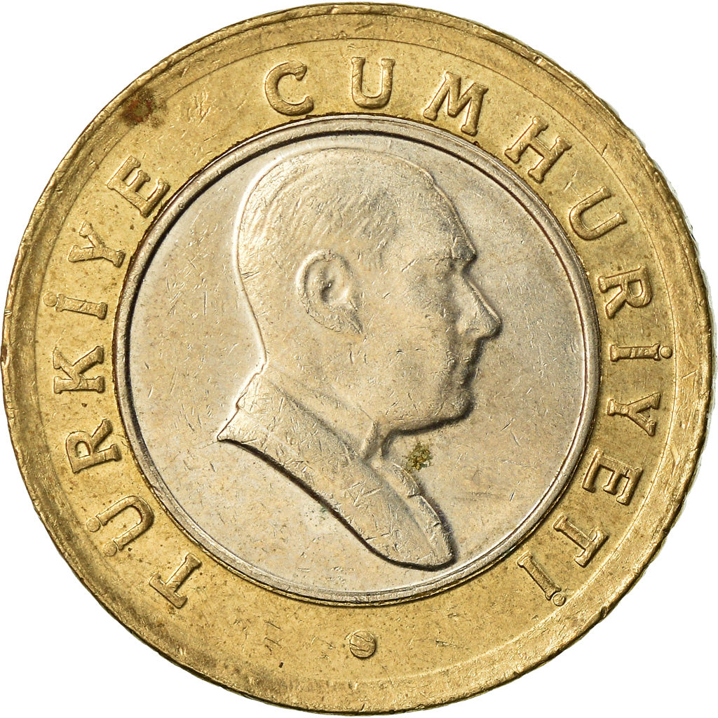 Coin, Turkey, 50 New Kurus, 2008, Istanbul, EF(40-45), Bi-Metallic, KM:1168