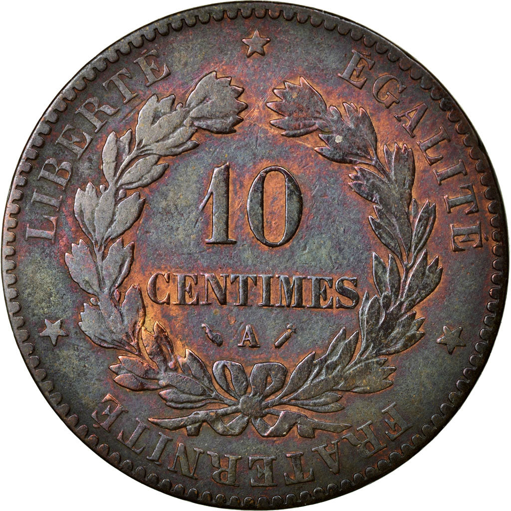 Coin, France, Cérès, 10 Centimes, 1881, Paris, VF(20-25), Bronze, KM:815.1