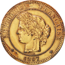 FRANCE, Cérès, 10 Centimes, 1897, Paris, KM #815.1, EF(40-45), Bronze, Gadoury #