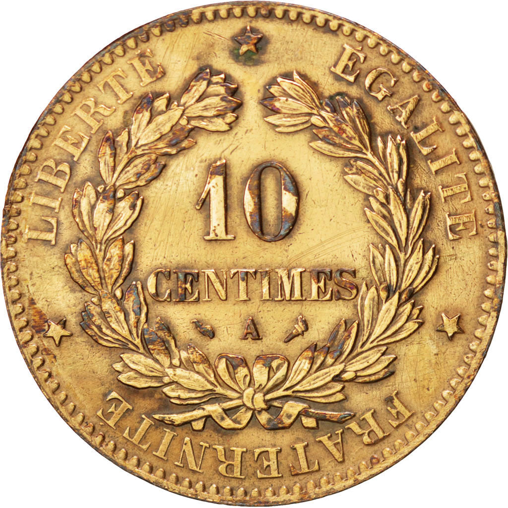 FRANCE, Cérès, 10 Centimes, 1897, Paris, KM #815.1, EF(40-45), Bronze, Gadoury #