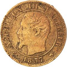 FRANCE, Napoléon III, Centime, 1857, Paris, KM #775.1, VF(20-25), Bronze, Gadour