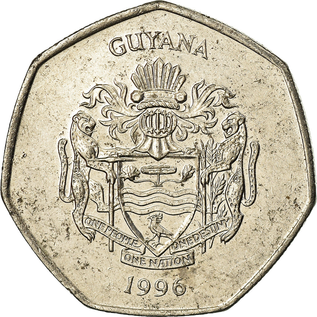 Coin, Guyana, 10 Dollars, 1996, Royal Mint, EF(40-45), Nickel plated steel