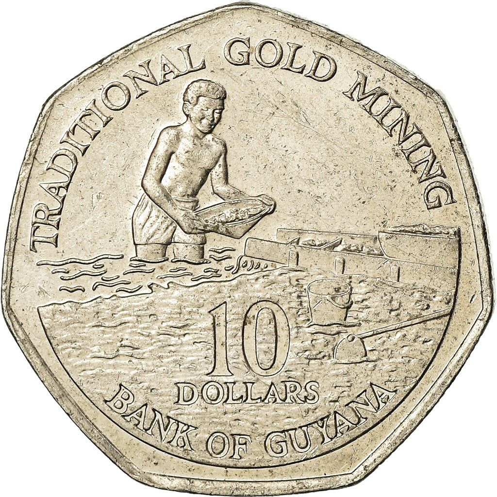Coin, Guyana, 10 Dollars, 1996, Royal Mint, EF(40-45), Nickel plated steel