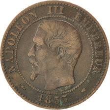 FRANCE, Napoléon III, 2 Centimes, 1855, Paris, KM #776.1, VF(30-35), Bronze, G..