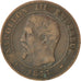 FRANCE, Napoléon III, 2 Centimes, 1855, Paris, KM #776.1, VF(30-35), Bronze, G..