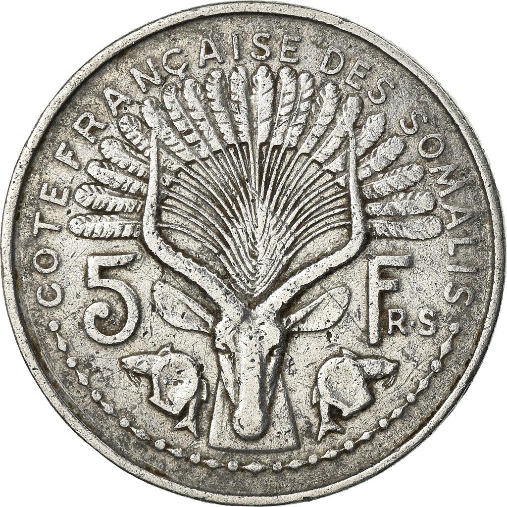 Coin, French Somaliland, 5 Francs, 1959, Paris, VF(20-25), Aluminum, KM:10