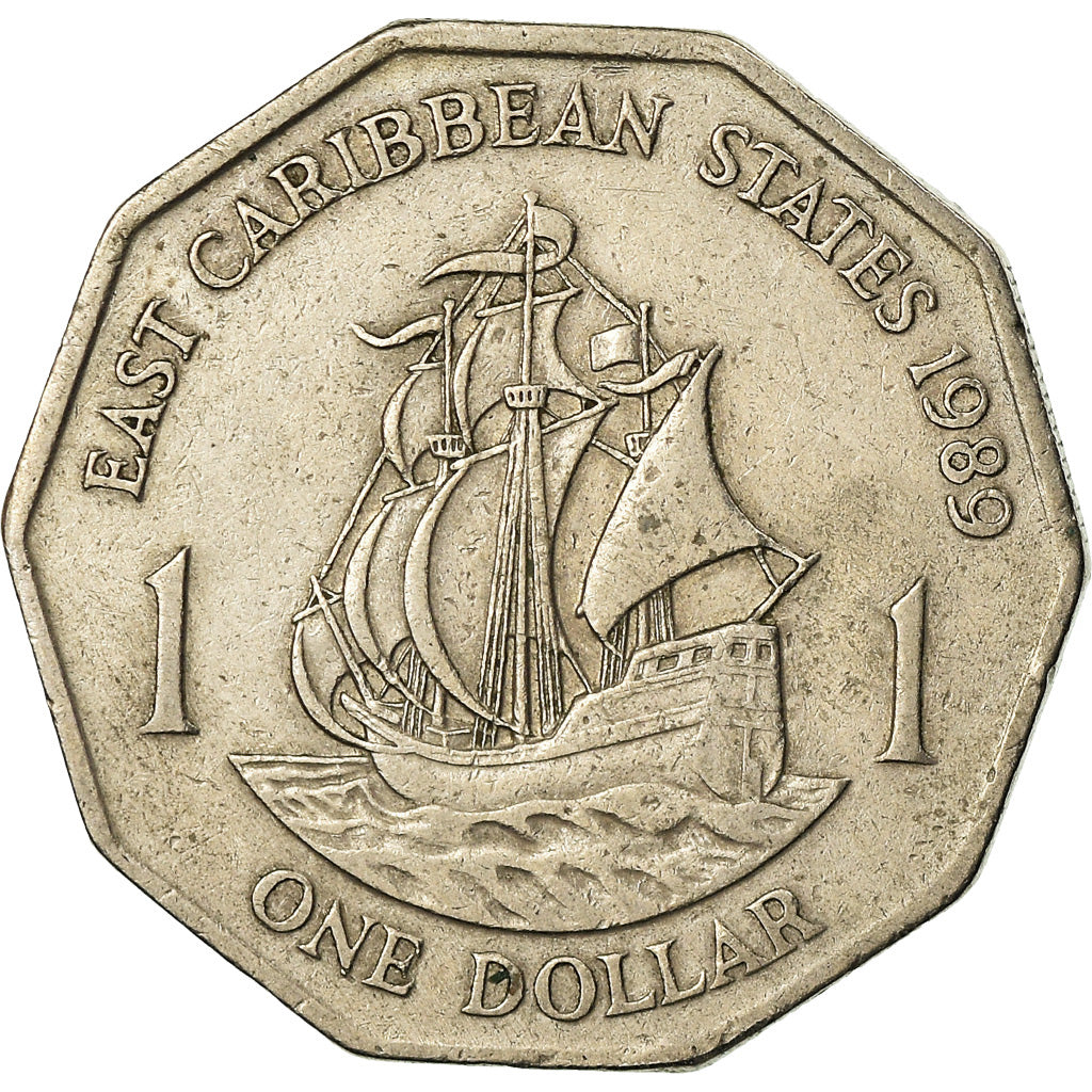 Moneta, Państwa Wschodnich Karaibów, Elizabeth II, Dollar, 1989, EF(40-45)