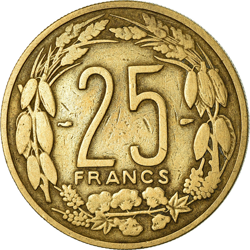 Coin, Cameroon, 25 Francs, 1958, VF(30-35), Aluminum-Bronze, KM:12