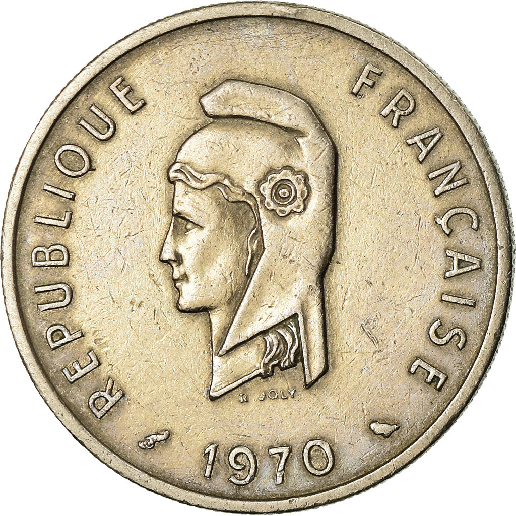 Coin, FRENCH AFARS & ISSAS, 50 Francs, 1970, Paris, EF(40-45), Copper-nickel