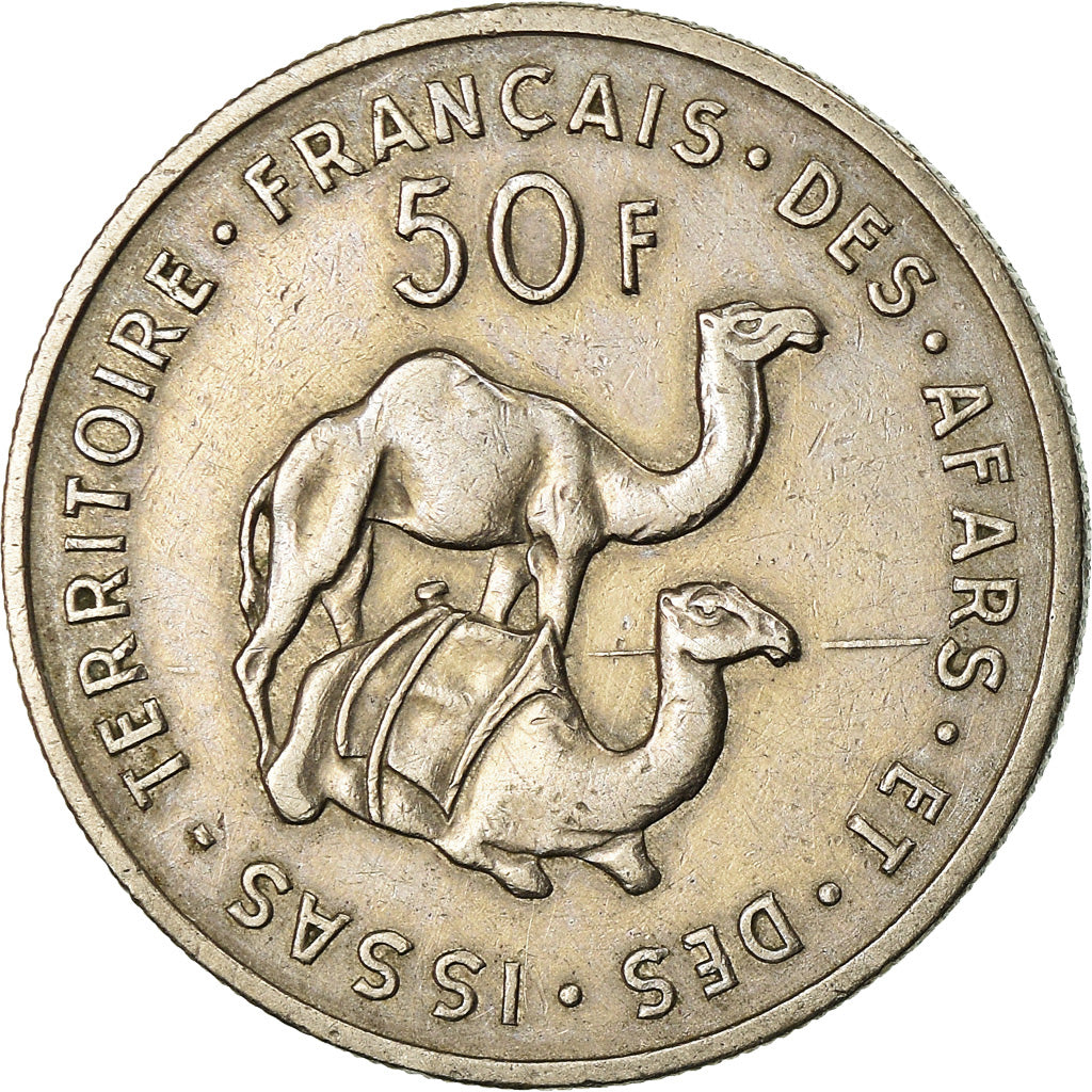 Coin, FRENCH AFARS & ISSAS, 50 Francs, 1970, Paris, EF(40-45), Copper-nickel