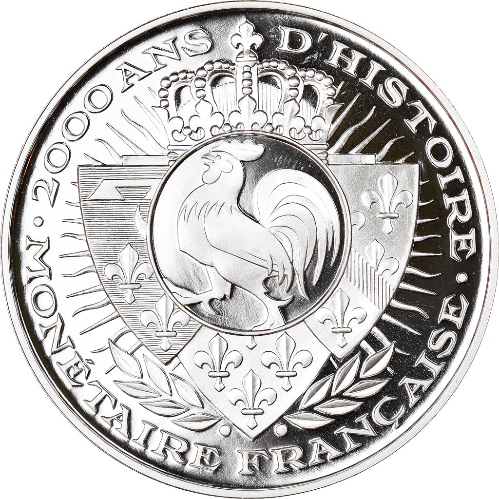 France, Medal, Histoire Monétaire, Franc Semeuse, De Gaulle, MS(65-70), Silver