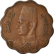 Coin, Egypt, Farouk, 10 Milliemes, 1943, British Royal Mint, EF(40-45), Bronze