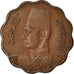 Coin, Egypt, Farouk, 10 Milliemes, 1943, British Royal Mint, EF(40-45), Bronze