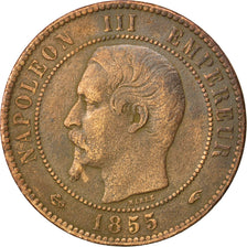 FRANCE, Napoléon III, 10 Centimes, 1855, Paris, KM #771.1, VF(30-35), Bronze, G.
