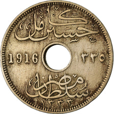 Moneta, Egitto, Hussein Kamil, 10 Milliemes, 1916, BB, Rame-nichel, KM:316