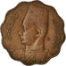 Coin, Egypt, Farouk, 5 Milliemes, 1943, British Royal Mint, VF(30-35), Bronze
