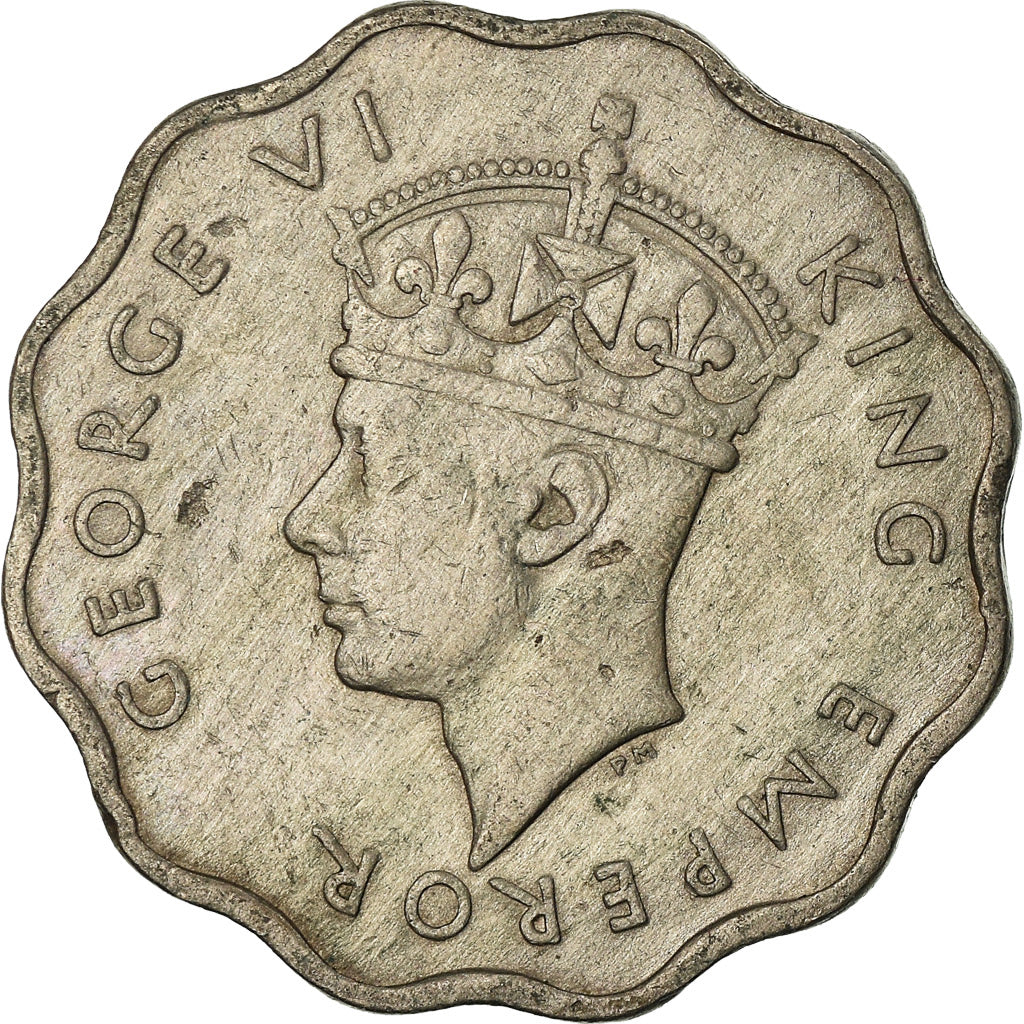 Monnaie, Mauritius, George VI, 10 Cents, 1947, TTB, Copper-nickel, KM:24