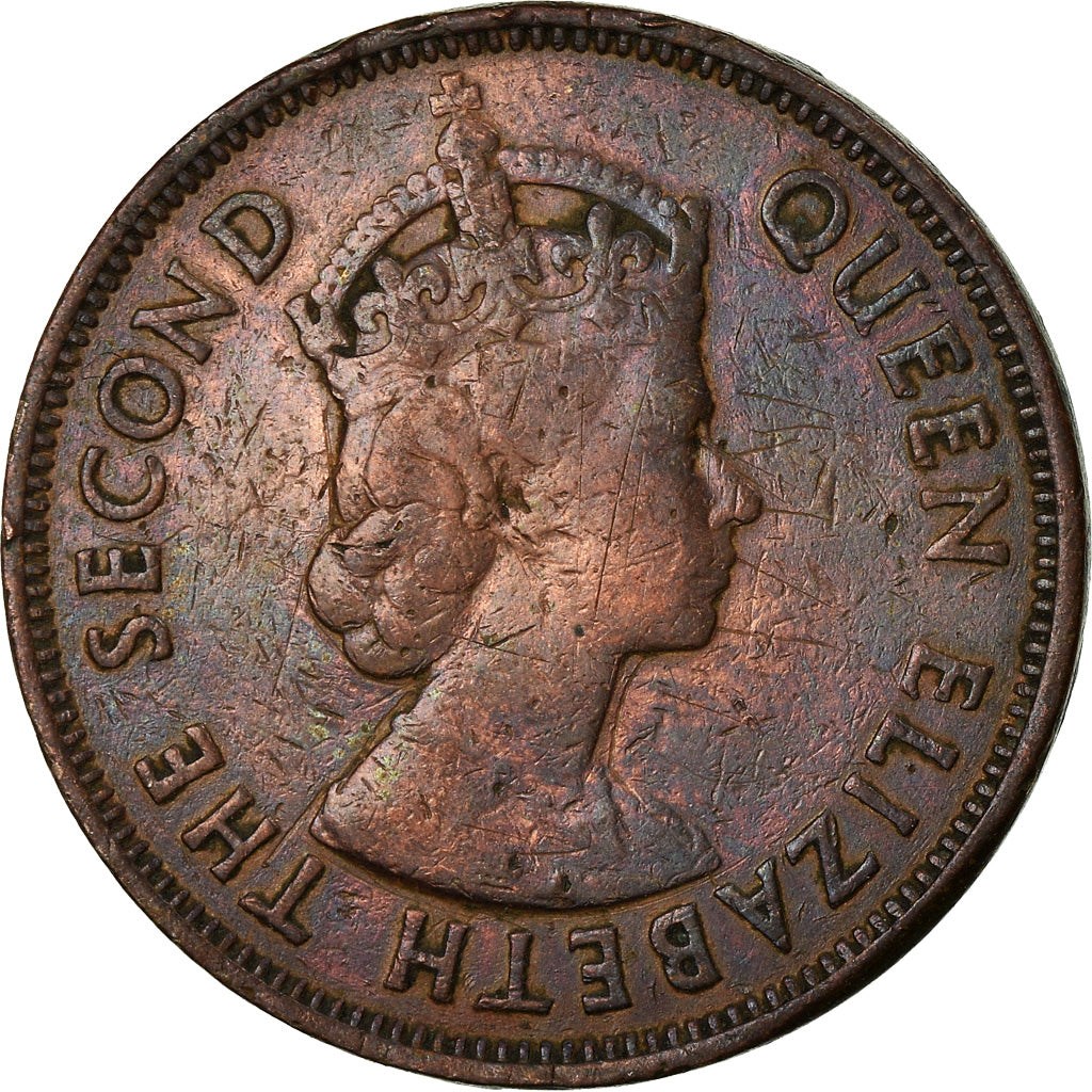 Coin, Mauritius, Elizabeth II, 5 Cents, 1965, EF(40-45), Bronze, KM:34