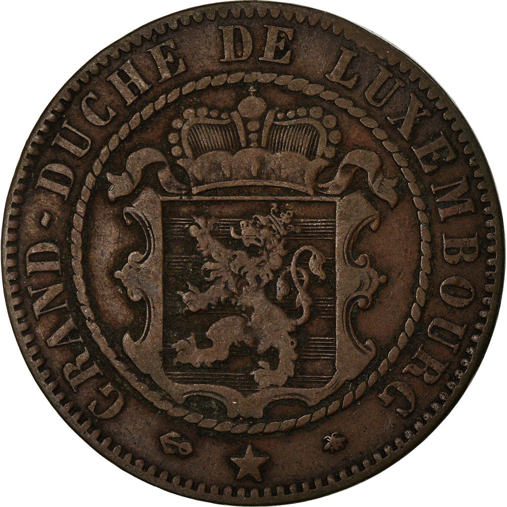 Coin, Luxembourg, William III, 10 Centimes, 1865, Paris, EF(40-45), Bronze