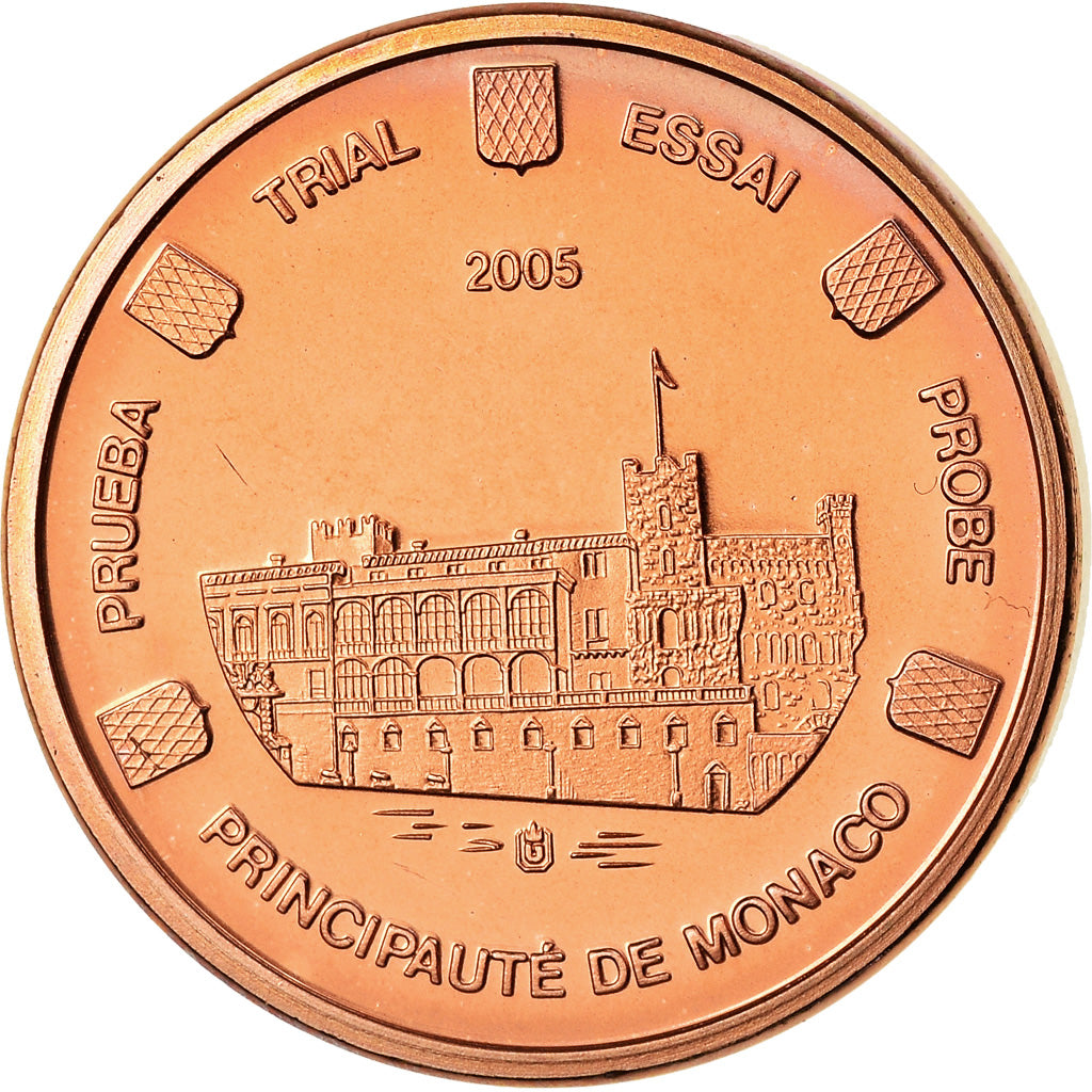 Mónaco, Medal, 1 C, Essai Trial, 2005, MS(63), Cobre