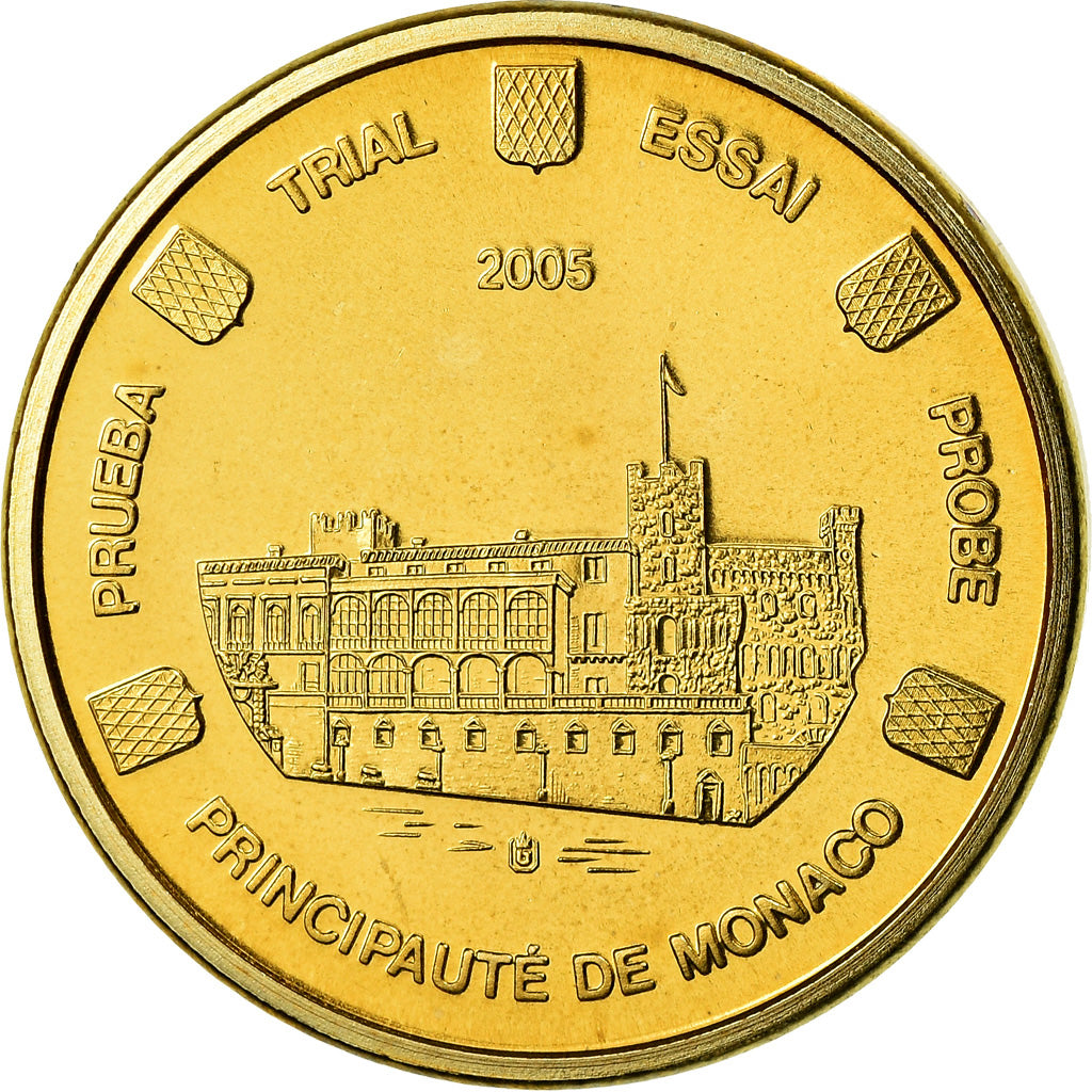Monaco, Medaille, 10 C, Essai-Trial, 2005, UNZ, Copper-Nickel Gilt