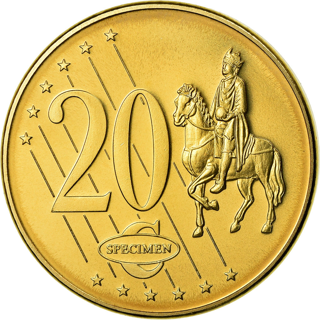 Monaco, Medal, 20 C, Essai-Trial, 2005, MS(63), Copper-Nickel Gilt