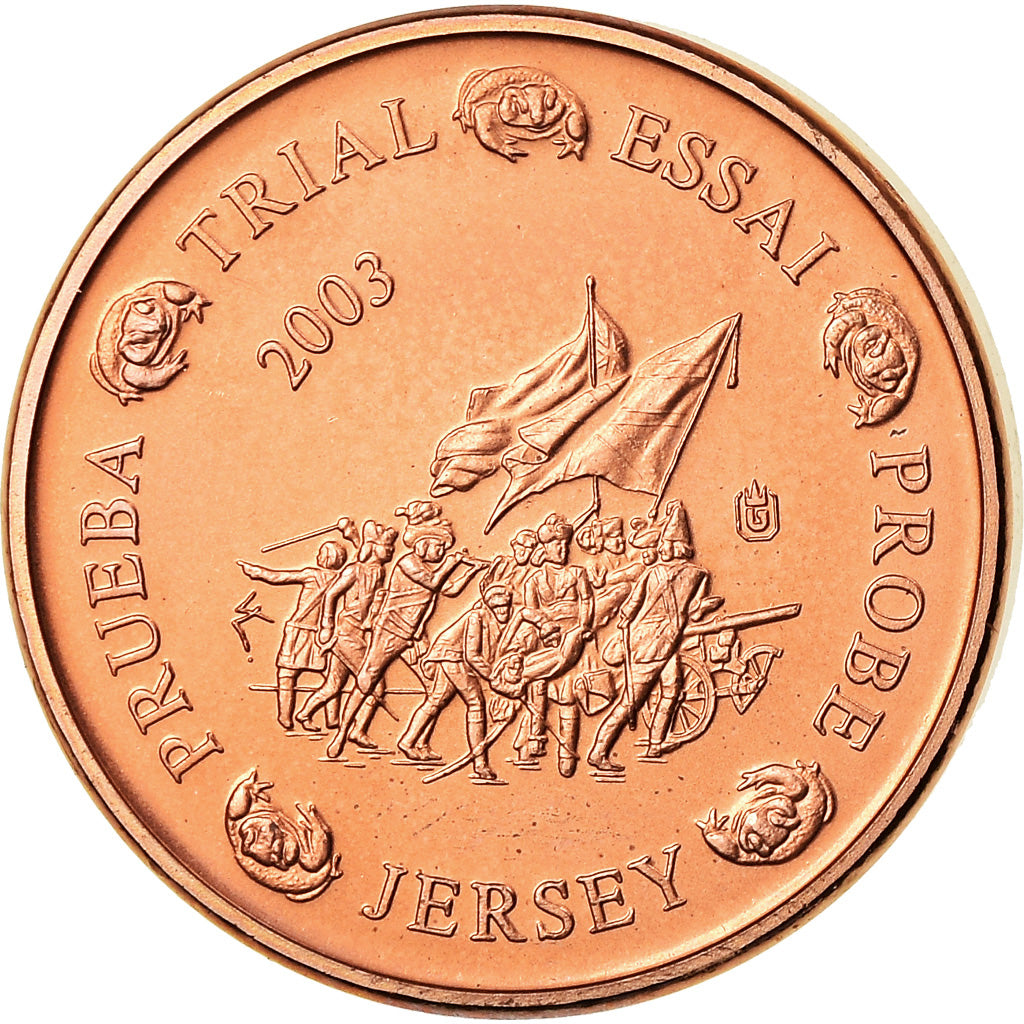 Jersey, Medal, 1 C, Essai Trial, 2003, MS(63), Cobre
