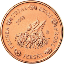 Jersey, Medal, 1 C, Essai Trial, 2003, MS(63), Cobre