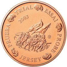 Jersey, Medal, 2 C, Essai Trial, 2003, MS(63), Copper
