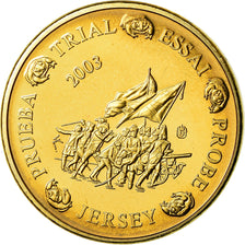 Jersey, Medal, 10 C, Essai-Trial, 2003, MS(63), Copper-Nickel Gilt