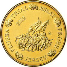 Jersey, Medal, 20 C, Essai-Trial, 2003, MS(63), Copper-Nickel Gilt