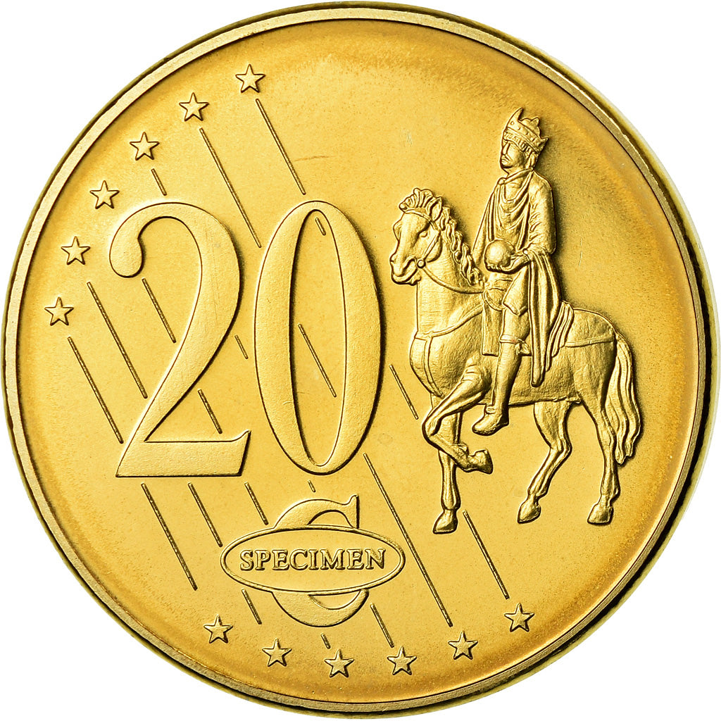 Jersey, Medal, 20 C, Essai-Trial, 2003, MS(63), Copper-Nickel Gilt