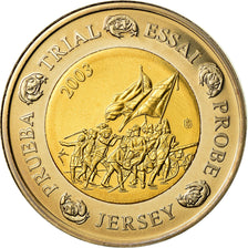 Jersey, Médaille, 2 E, Essai-Trial, 2003, SPL, Bi-Metallic