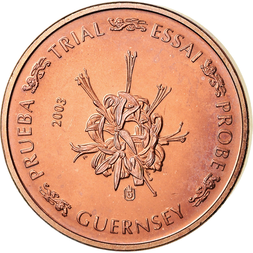 Guernesey, Medal, 1 C, Essai Trial, 2003, MS(63), Cobre