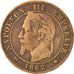 Second Empire, 2 Centimes Napoléon III tête laurée, 1862 A, KM 796.4