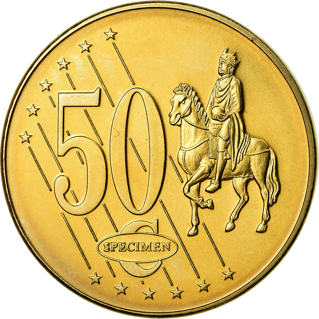 Isle of Man, Medal, 50 C, Essai Trial, 2003, MS(63), Copper-Nickel Gilt