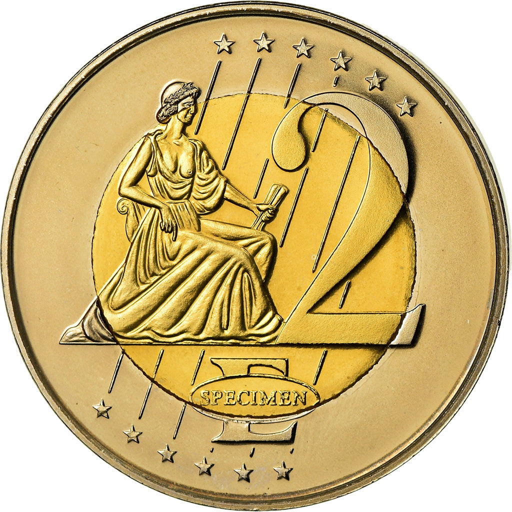 Isle of Man, Medal, 2 E, Essai-Trial, 2003, MS(63), Bi-Metallic