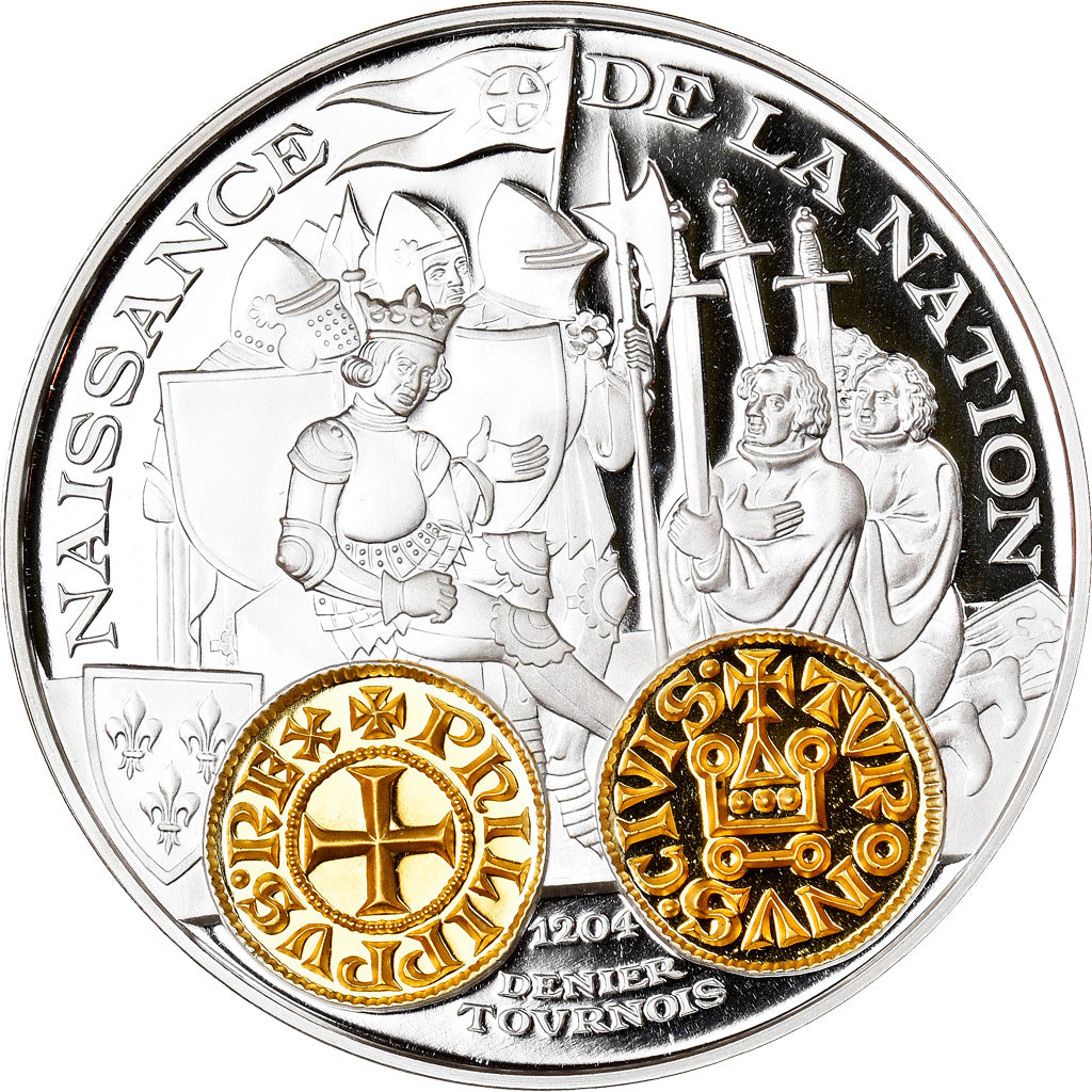 France, Médaille, Histoire Monétaire, Denier Tournois, FDC, Argent