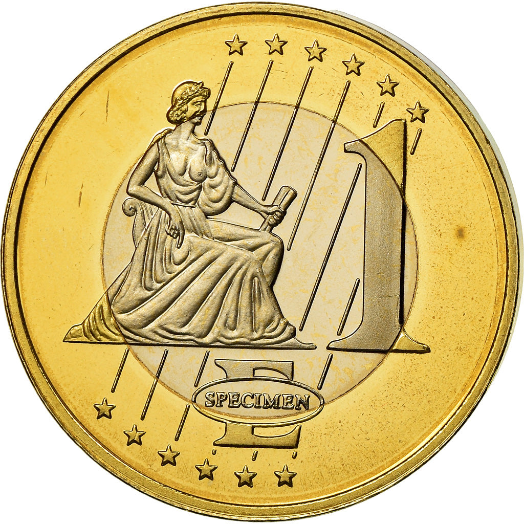 Dania, Medal, 1 E, Essai-Trial, 2002, MS(63), Bimetaliczny