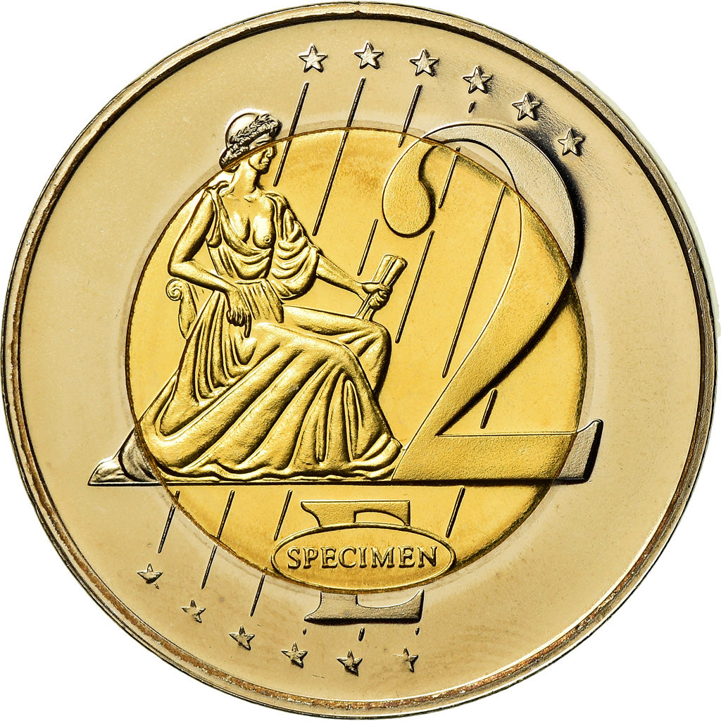Dania, Medal, 2 E, Essai-Trial, 2002, MS(63), Bimetaliczny